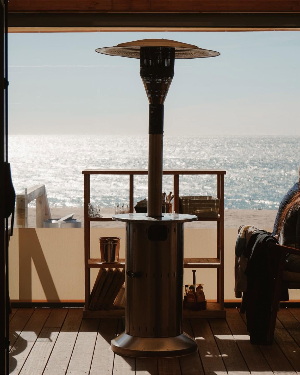 Terrasse chauffée face à la mer